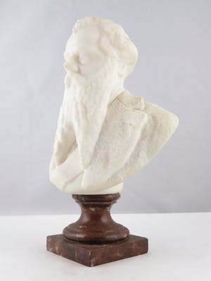 Niet of onleesbaar gesigneerd - Marmer, Buste man met baard kopen? Bied vanaf 1!