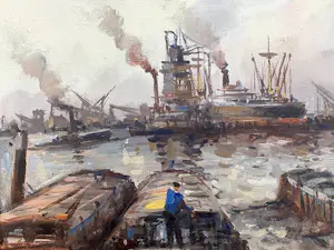 Wim Bos - Bedrijvigheid in de haven van Rotterdam kopen? Bied vanaf 200!