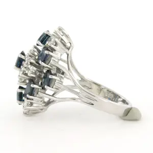 14k wit gouden ring bezet met saffier en briljant geslepen diamanten tot. 0.36ct kopen? Bied vanaf 660!