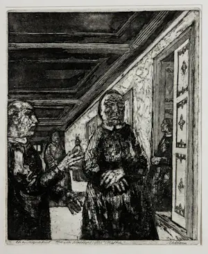 Jan van Helden - Ets, Set van twee etsen - Ingelijst & los kopen? Bied vanaf 60!