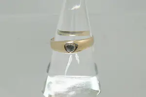 66 - Vintage14krt gouden solitair ring met ca 0.15ct roos geslepen diamant kopen? Bied vanaf 120!