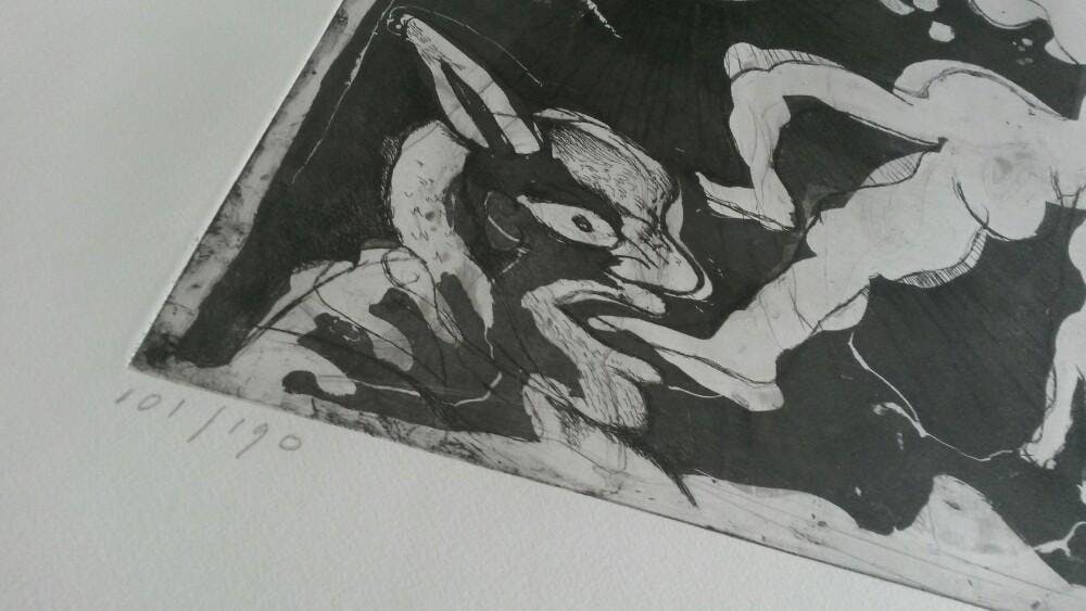 Lucebert - De Nachtmerrie | 1967 | De meest gezochte Lucebert ets!!  kopen? Bied vanaf 350!