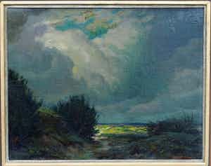 Klaas Pijlman - Olieverf op doek , “Landschap” – ingelijst - 1946 verkocht voor € 75!