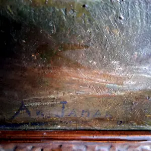 Armand Jamar - h/toile intérieur de chaumière kopen? Bied vanaf 1200!