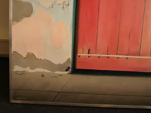 Kees Gerritse - Olieverf op doek , ingelijst , Roze deur – 129 x 129 cm. - 1989 kopen? Bied vanaf 400!