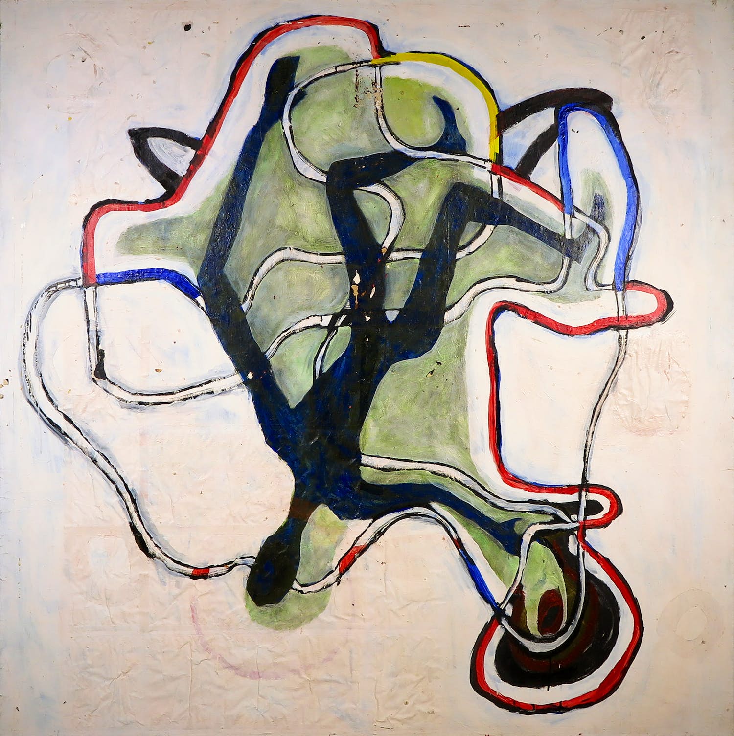 Tanja Smit - Olieverf op doek, Figuur tegen witte achtergrond (Zeer groot) kopen? Bied vanaf 1!