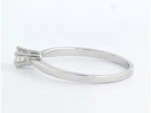 18k witgouden solitair ring met oud Europees geslepen diamant 0.11ct - rm 16.25 kopen? Bied vanaf 160!
