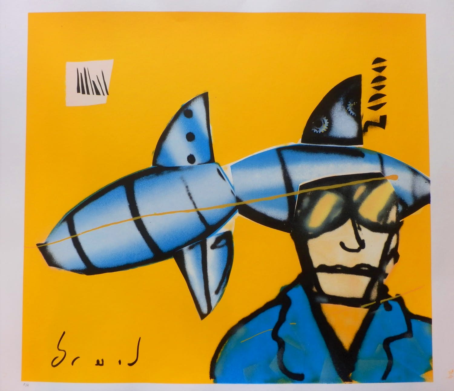 Herman Brood - Kleurenzeefdruk ROCKET SCIENTIST Handgesigneerd. kopen? Bied vanaf 475!