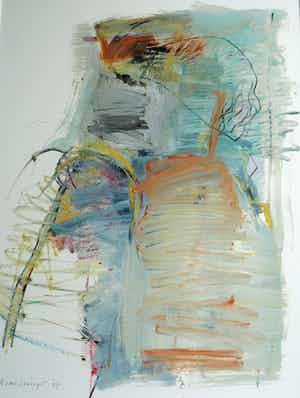 Ad van Liempt - Ingelijst, acryl op papier, “Malatesta” – groot - 1997 verkocht voor € 75!