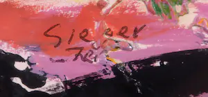 Fred Sieger - Gemengde techniek op papier, Compositie in zwart en rood - Ingelijst kopen? Bied vanaf 1!