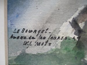 Wim Motz - Aquarel Le Bourget kopen? Bied vanaf 70!