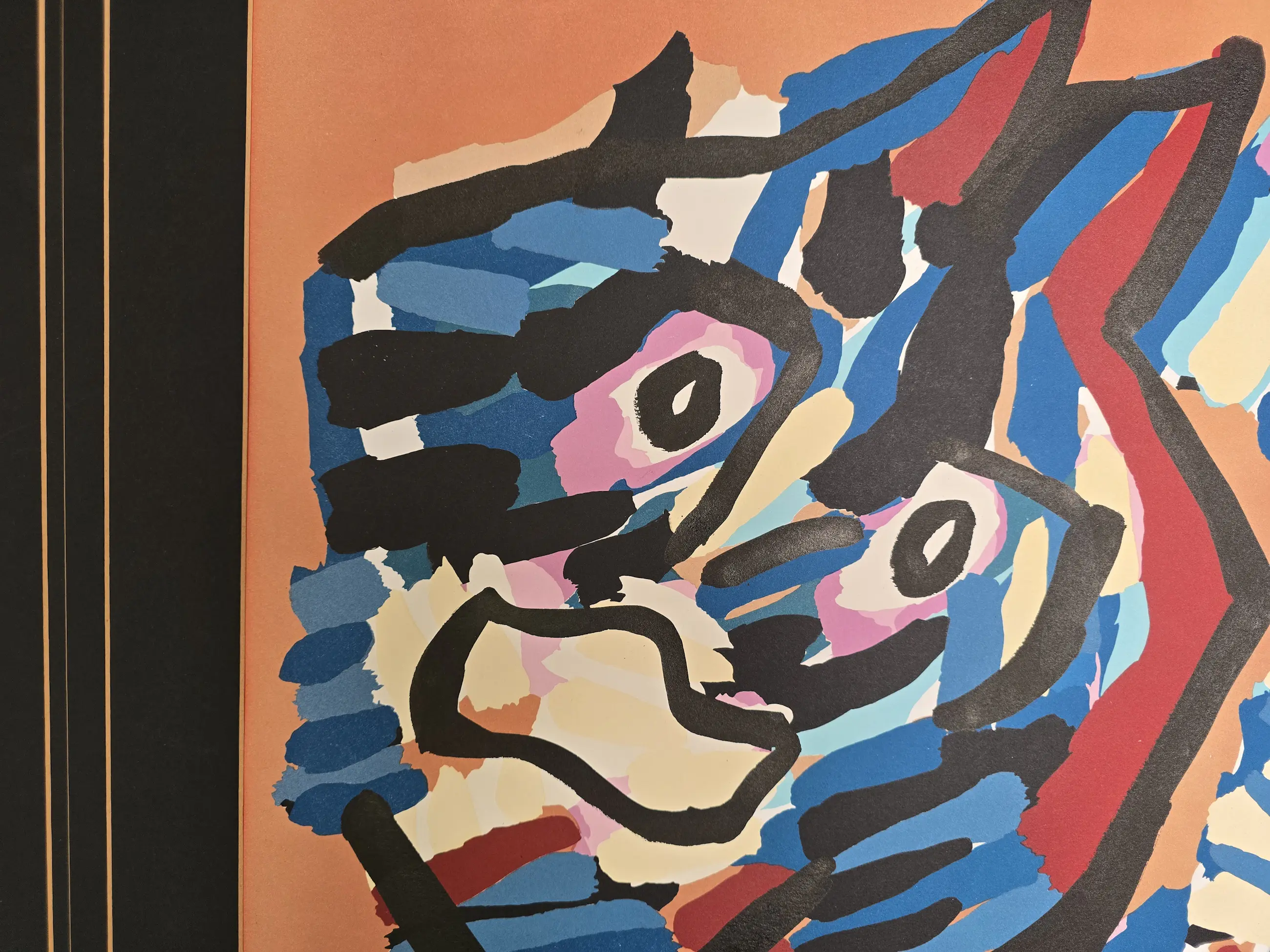 Karel Appel、Nu bleu、希少画集画、新品額装付 Karel Appel、Nu bleu、希少画集画、新品額装付（稲垣考二、花