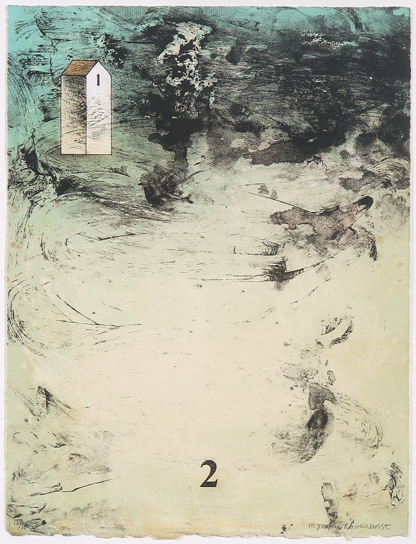 Jurjen Ravenhorst - Litho, Zonder titel II - Ingelijst kopen? Bied vanaf 35!