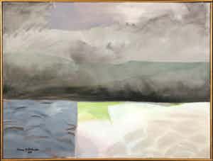 Simone M. Dettmeijer - Acryl op doek, Landschap - Ingelijst verkocht voor € 70!