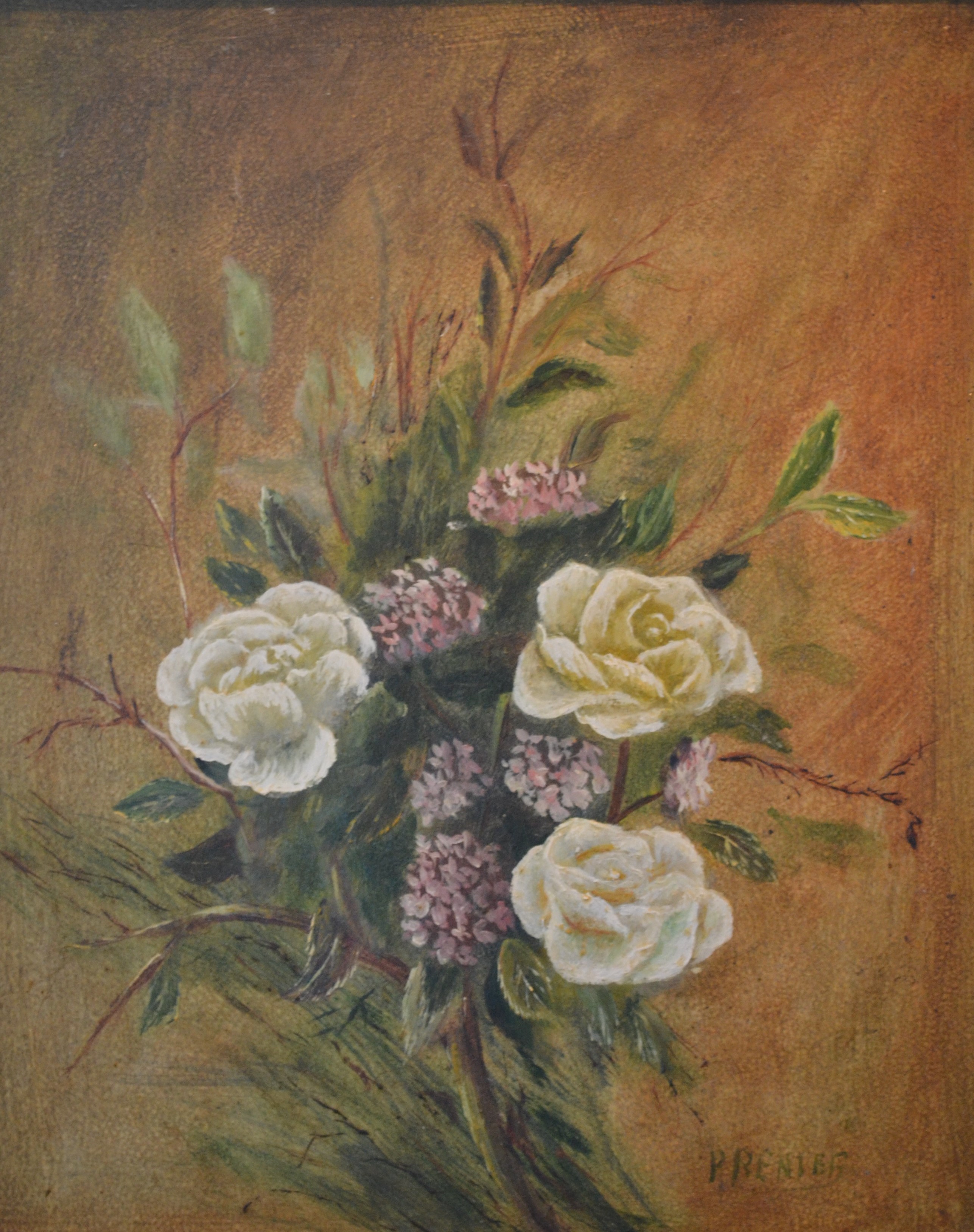 Niet of onleesbaar gesigneerd - olieverf op board, gesigneerd, bloemstilleven kopen? Bied vanaf 1!