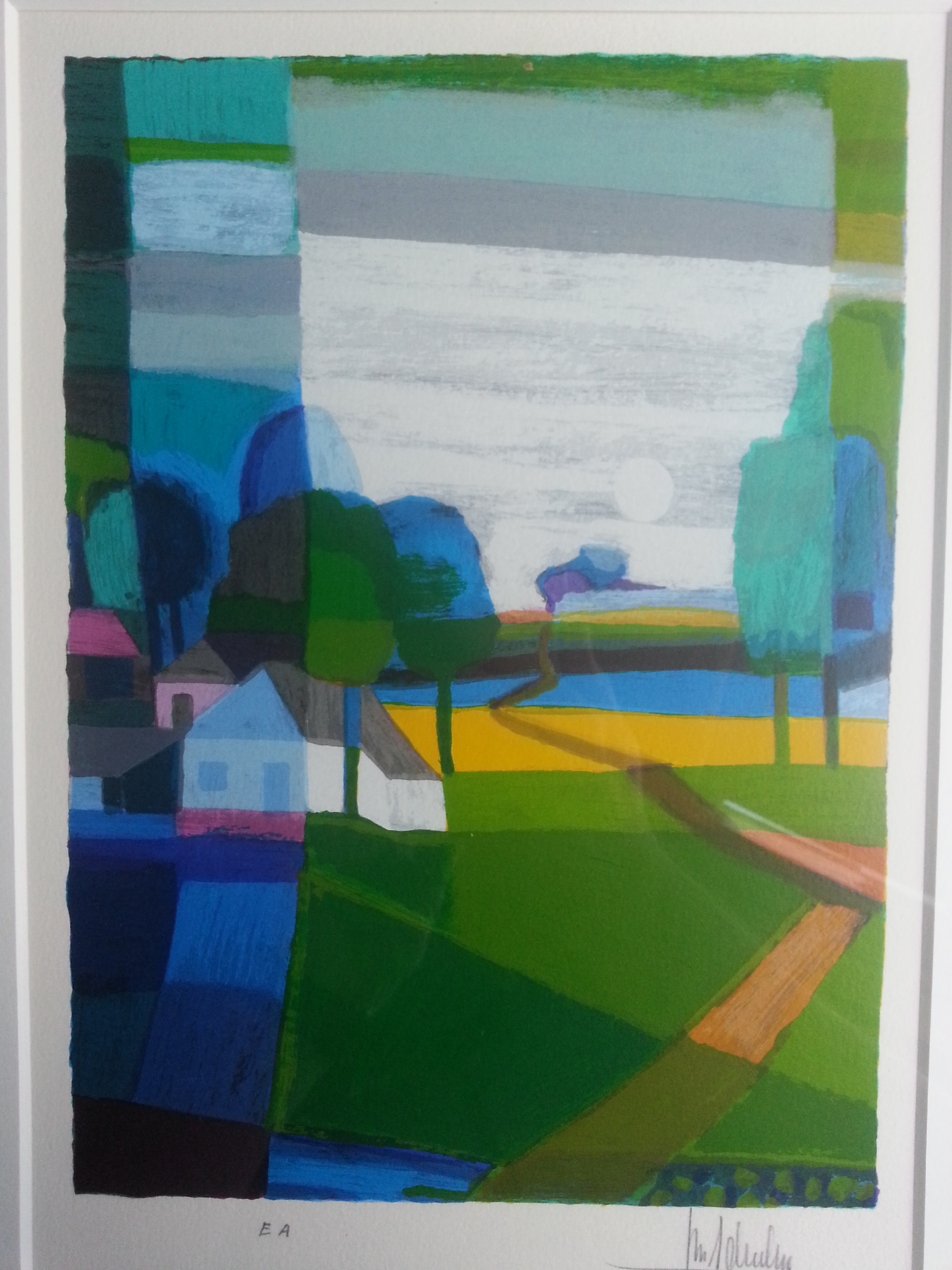 Ton Schulten - Landschap met huizen en bomen kopen? Bied vanaf 295!