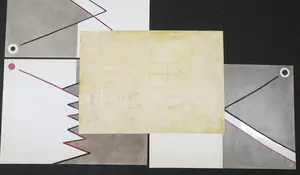 Jean van Wijk - Gemengde techniek op papier, Vierluik kopen? Bied vanaf 1!