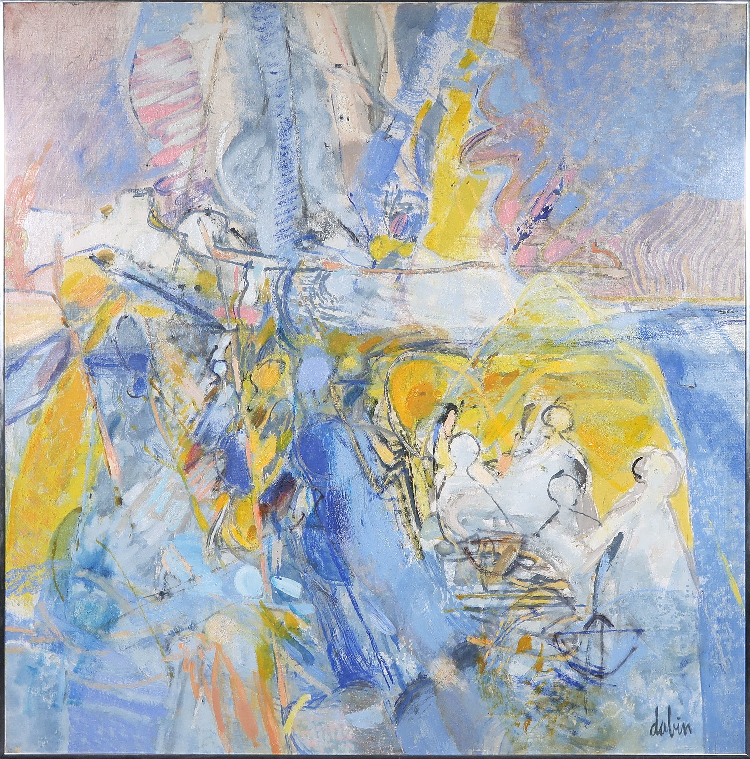 Joel Dabin - Olieverf op doek, Zonder titel - Ingelijst (Groot) kopen? Bied vanaf 500!