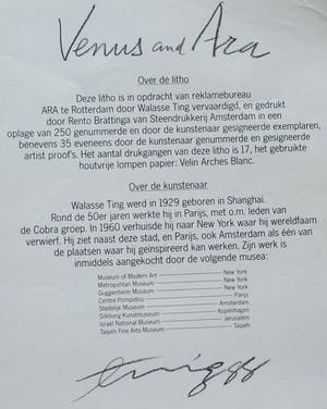 Walasse Ting - Litho: Venus and ara - 1988 kopen? Bied vanaf 650!