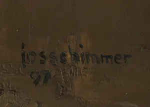 Jos Schimmer - Olieverf op doek, Avond in atelier - Ingelijst (Groot) kopen? Bied vanaf 1!