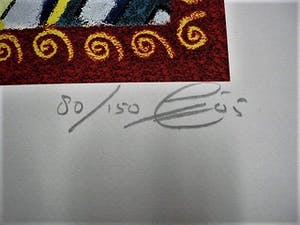 Jacques Tange - populair Rotterdams graficus - gesigneerde Zeefdruk - a very short romance - kopen? Bied vanaf 40!