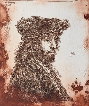 Simon Koene - Jongeman met baret (naar Rembrandt) kopen? Bied vanaf 25!