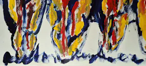 Anton Heyboer - Acryl op geschept papier - 4 vrouwen - gesigneerd m.o. kopen? Bied vanaf 675!