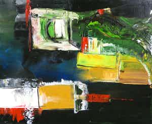 Christian Vogel - Acryl op doek, Abstraction verkocht voor € 1!