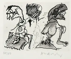 Pierre Alechinsky - Oeuvrecatalogus met litho omslag en losse ets, 20 Jahre Impressionen kopen? Bied vanaf 200!