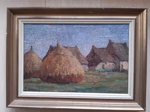 Jacques Lieven Allaert - Boerderij met hooimijten. kopen? Bied vanaf 10!