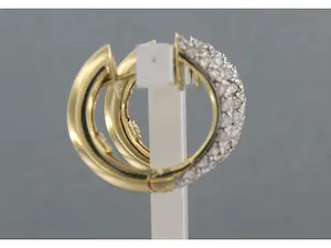18k geelgouden creolen bezet met briljant geslepen diamant 0.80ct.- F/G - VS/SI kopen? Bied vanaf 600!
