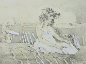 AcheterCo Westerik - Kleine jongen met twee dames buiten, litho? Enchérissez de 95!