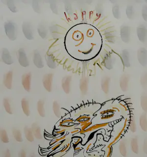 Lucebert - Gemengde techniek op papier | 1989 (UNIEK WERK) kopen? Bied vanaf 500!