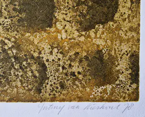 Antony van Lieshout - Grote kleuren ets "Colombier les Beaux" beperkte oplage (99) potloodges. kopen? Bied vanaf 44!