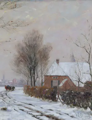 Herman Eduard Knaake - Winters landschap kopen? Bied vanaf 250!