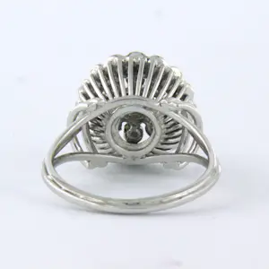 18k witgouden ring bezet met saffier en single cut geslepen diamanten tot. 0,25c kopen? Bied vanaf 750!