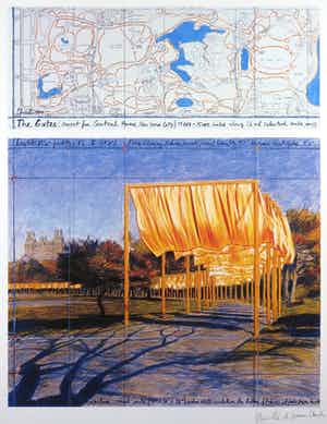 Christo - Christo - Handgesigneerd exemplaar The Gates - Ingelijst verkocht voor € 150!