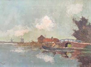 Frans Hoos - Hollands waterlandschap kopen? Bied vanaf 65!