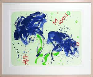 Henny van der Vegt - Litho, Anemoon - Ingelijst verkocht voor € 20!