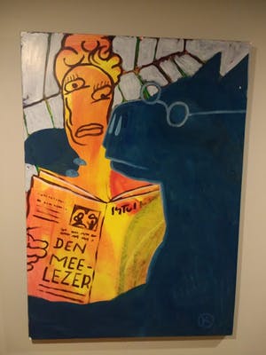 Kamagurka - groot schilderij gemaroufleerd op linnen 140 x 100 cm, gesigneerd kopen? Bied vanaf 2600!