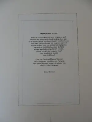 Willem Brauck - Zeefdruk, Landschap met gedicht van Michel Martins. kopen? Bied vanaf 35!