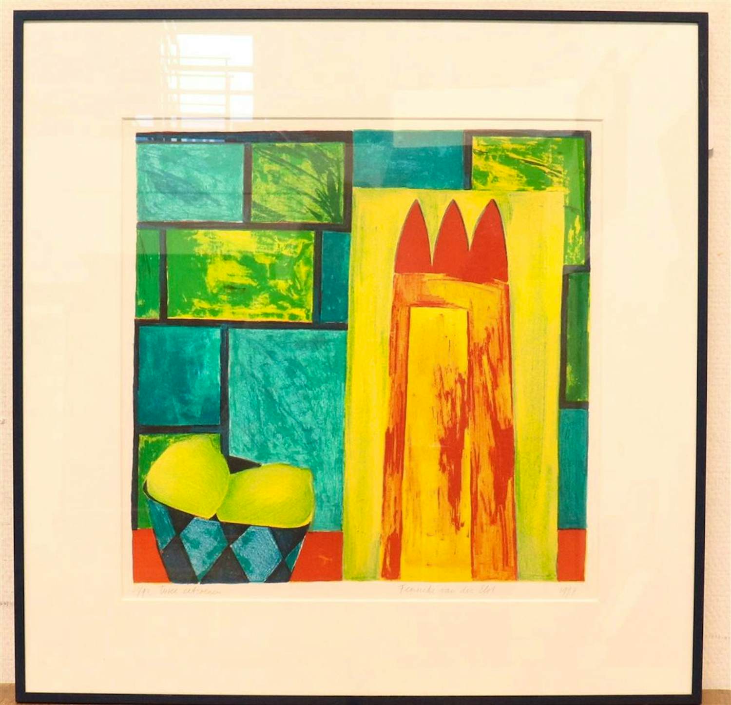 Fenneke van der Elst - Twee Citroenen — Kleurrijke Lithografie (32/90) verkocht voor € 45!