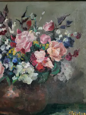 Adam Potgieter - Bloemstuk in koperen pot. kopen? Bied vanaf 125!