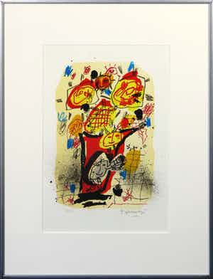 Kees Salentijn - Zeefdruk, Zonder titel VIIl - Ingelijst verkocht voor € 35!