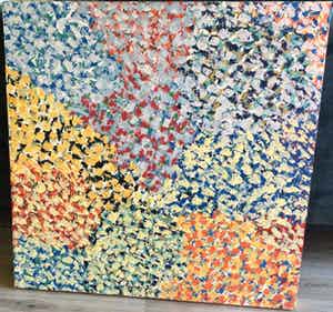 John Foppen - Milles + 1 fleurs (2017) | kleurrijk schilderij, olie- en acrylverf verkocht voor € 125!