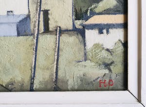 Hans Olsthoorn - Huis in berglandschap (olieverf op paneel) kopen? Bied vanaf 123!