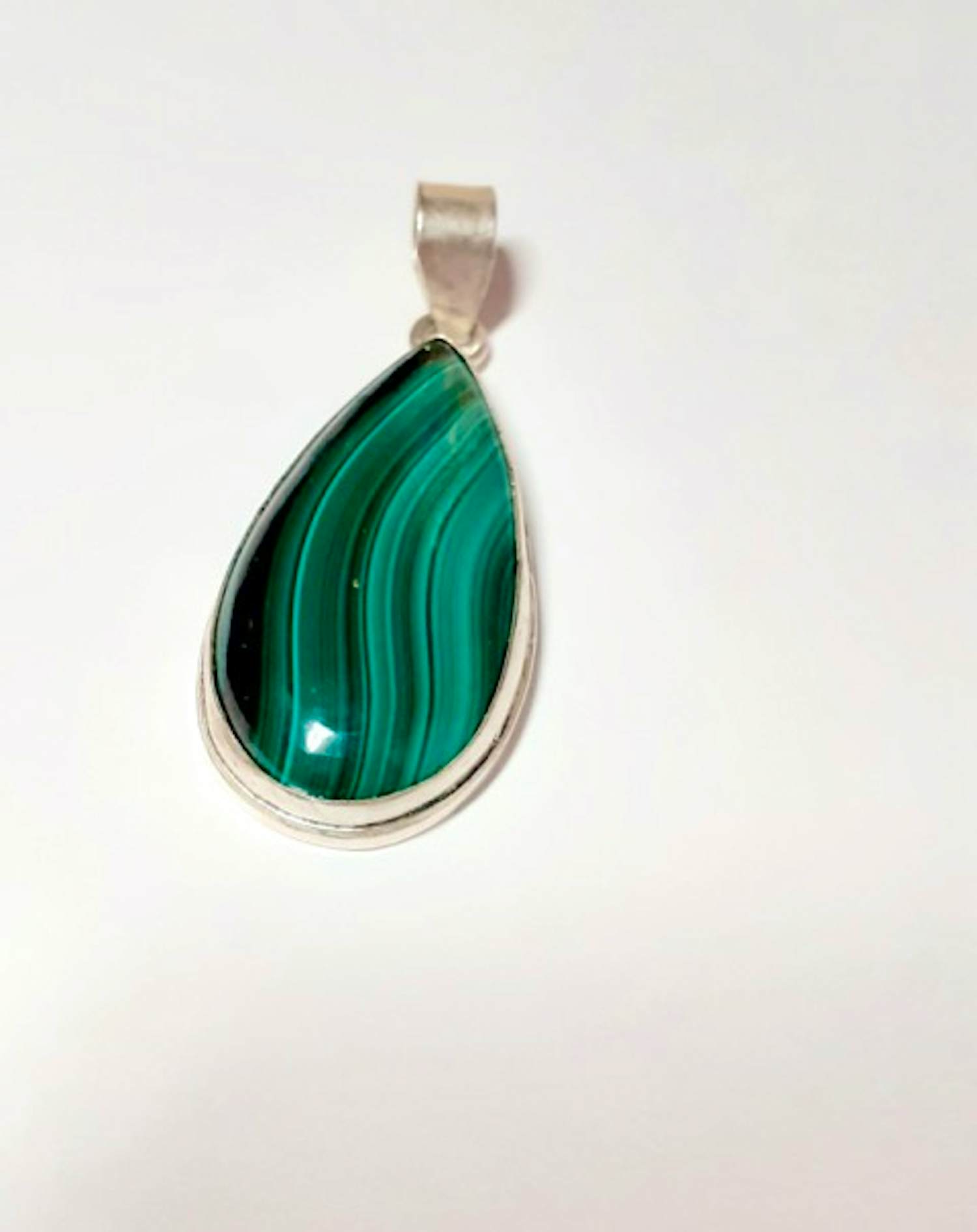 Zilveren hanger met ovale Malachiet we verkocht voor € 35!