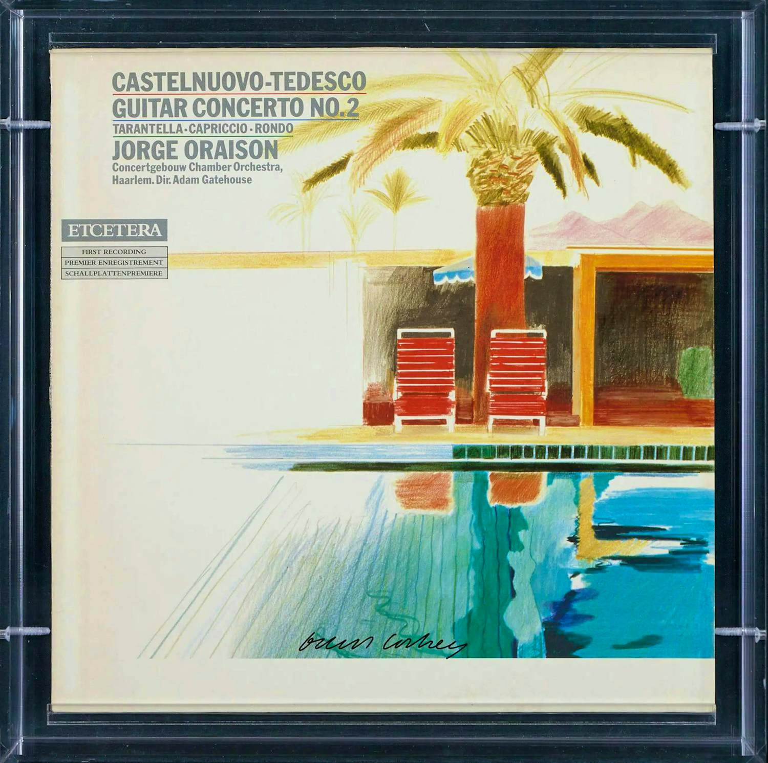 David Hockney - Gesigneerd : Record “Castelnuovo-Tedesco - Guitar Concerto No. 2” in plexi case kopen? Bied vanaf 1190!