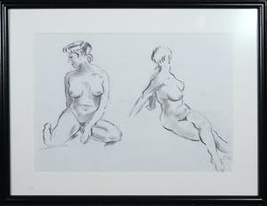 Jan Sluijters (jr.) - Tekening, Liggend naakt - Ingelijst kopen? Bied vanaf 50!