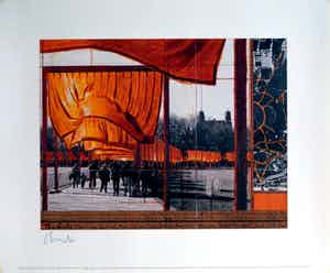 Christo - The Gates-offset op gehamerd karton- handgesigneerd verkocht voor € 230!